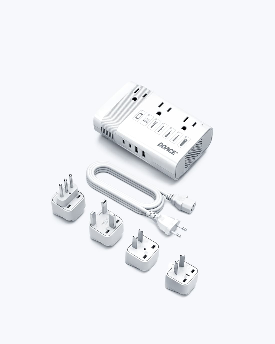 DOACE LC-X30 220V to 110V Voltage Converter with Four Plug Adapters