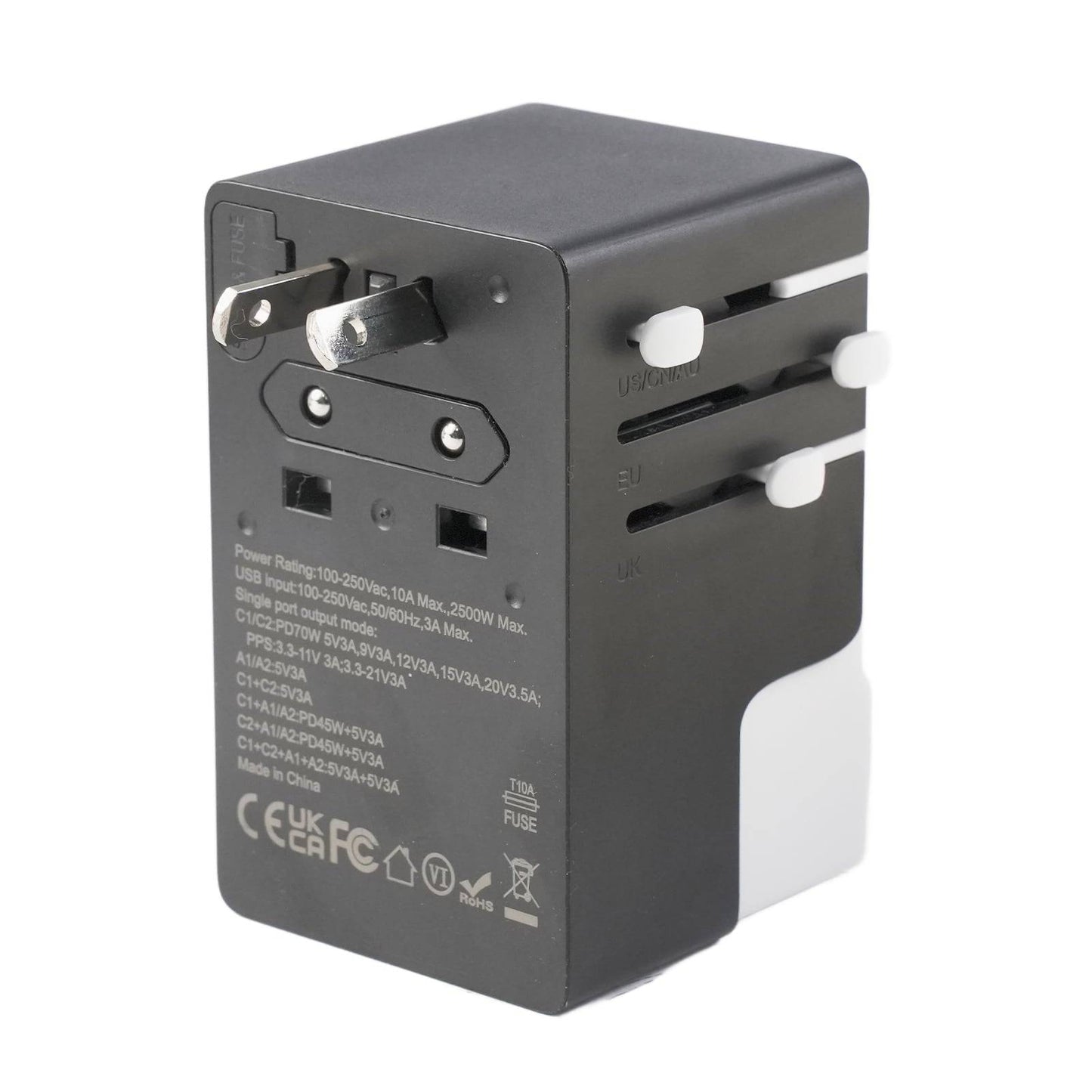 DOACE FC-T70 | 2USB-C+2USB-A 70W GaN PD | QC3.0 Travel Adapter