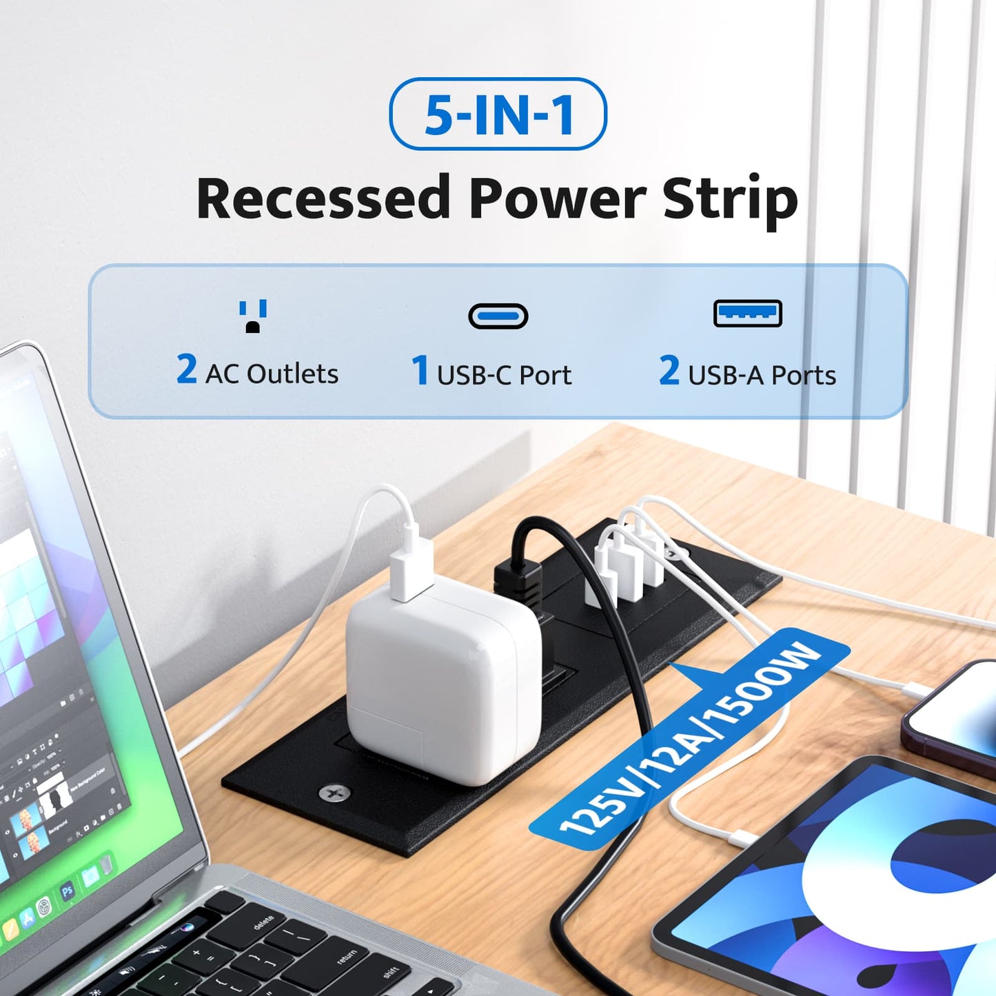 DOACE Recessed Power Strip