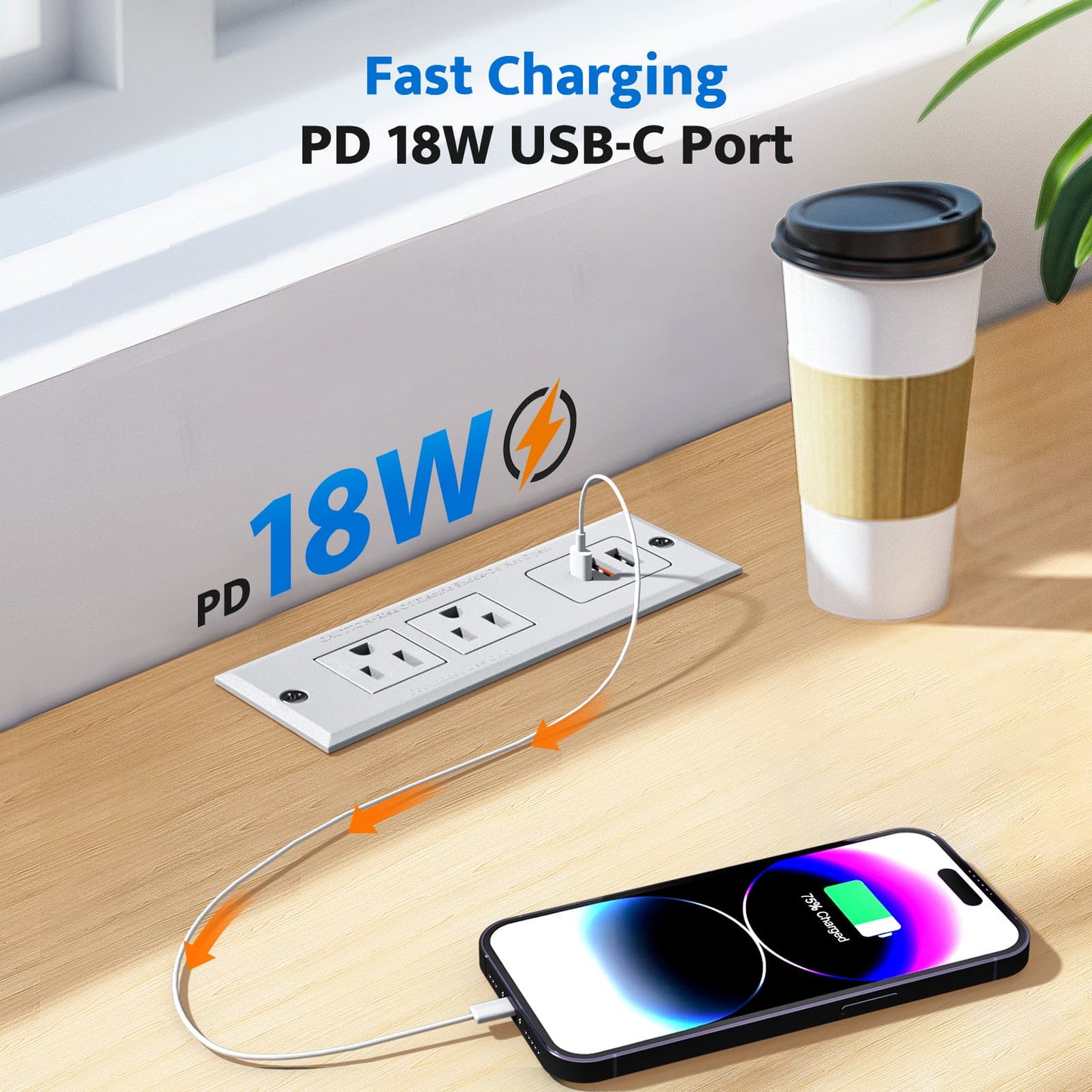 DOACE Recessed Power Strip