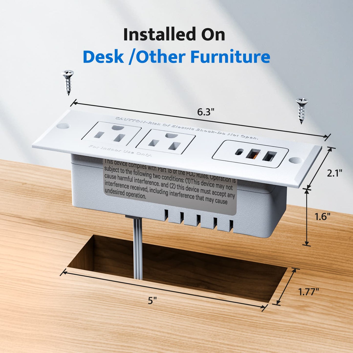 DOACE Recessed Power Strip