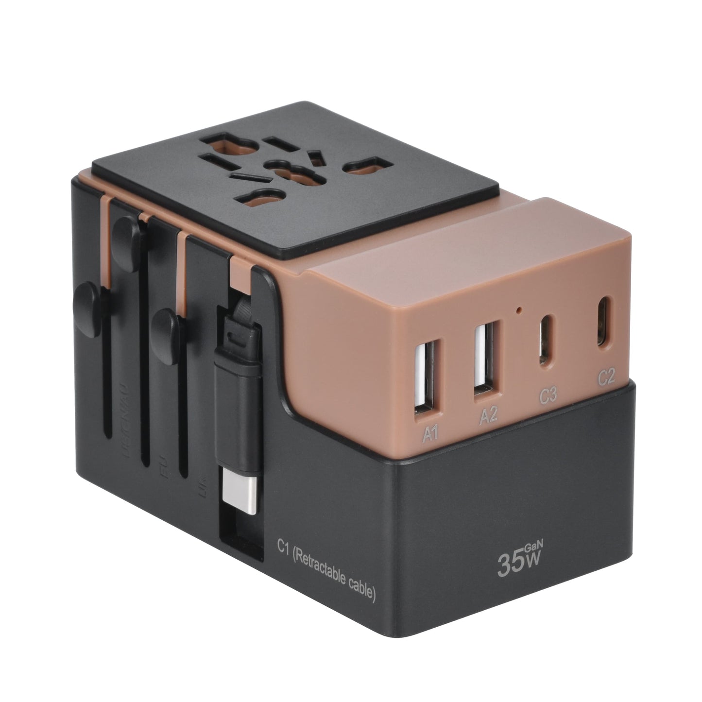DOACE FC-T35C | 3USB-C+2USB-A 35W GaN PD&QC3.0 Travel Adapter