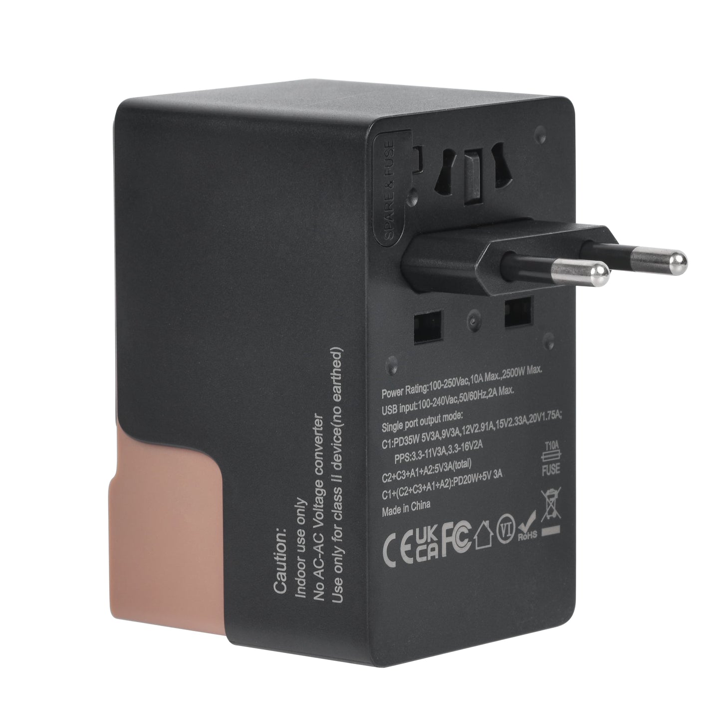 DOACE FC-T35C | 3USB-C+2USB-A 35W GaN PD&QC3.0 Travel Adapter