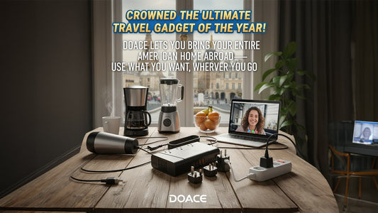 Crowned the Ultimate Travel Gadget of the Year! DOACE lets you bring your entire American home abroad—use what you want, wherever you go!