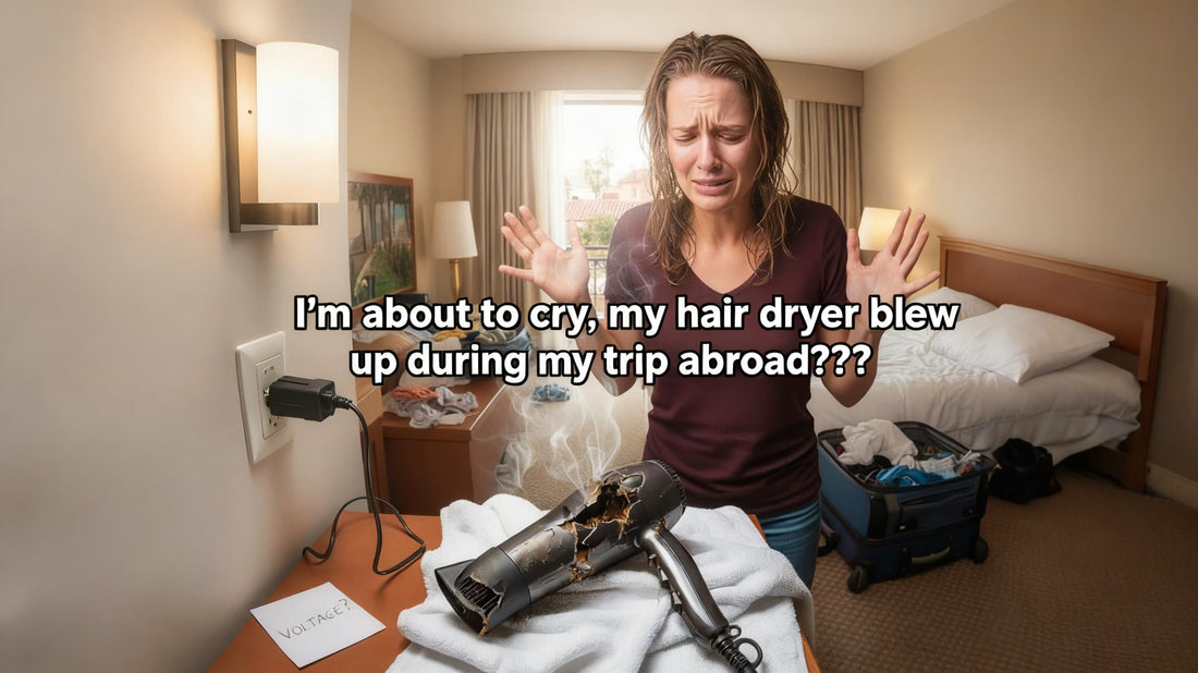 I’m about to cry, my hair dryer blew up during my trip abroad???