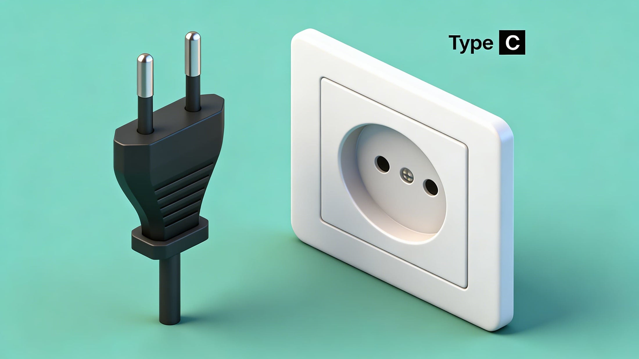 Type C plug and socket used across Europe and many international destinations
