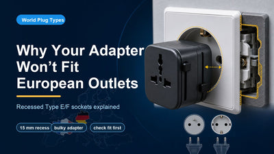 Why Your Travel Adapter Does Not Fit Recessed European Outlets