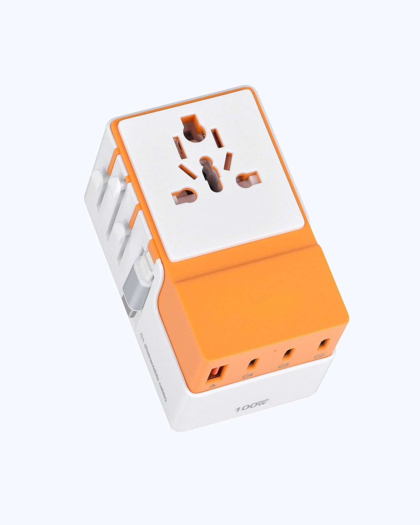 DOACE FC-T45C | 3USB-C+2USB-A 45W GaN PD | QC3.0 Travel Adapter with Retractable Cable