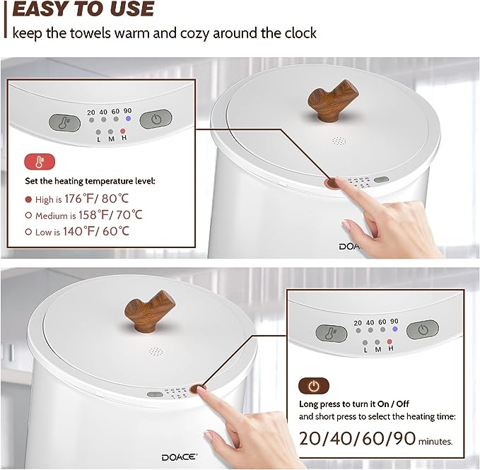 DOACE adjustable timing towel heating bucket