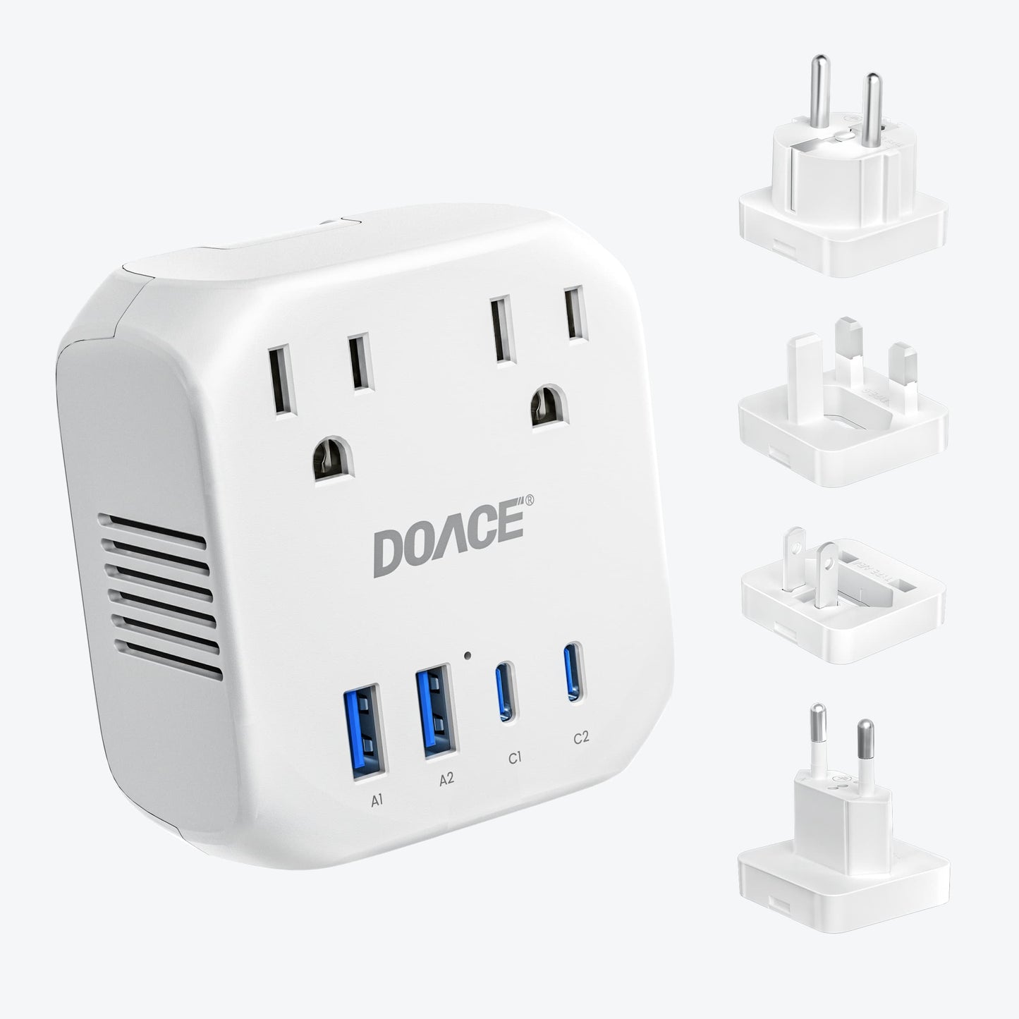 DOACE 2000W Voltage Converter with Global Plug Adapters for travel