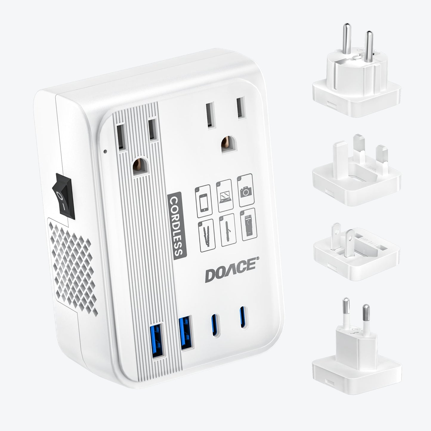 DOACE LC-C30 traveling voltage converter with worldwide plug adapters