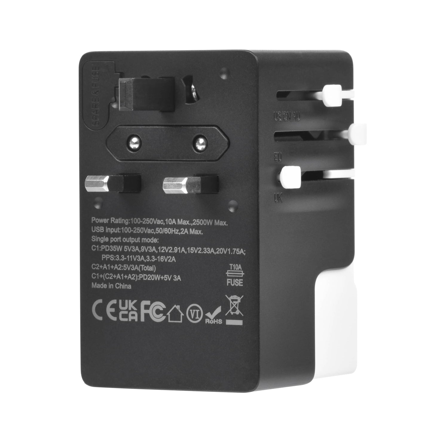 DOACE FC-T35 | 2USB-C+2USB-A 35W GaN PD&QC3.0 Type C Travel Adapter