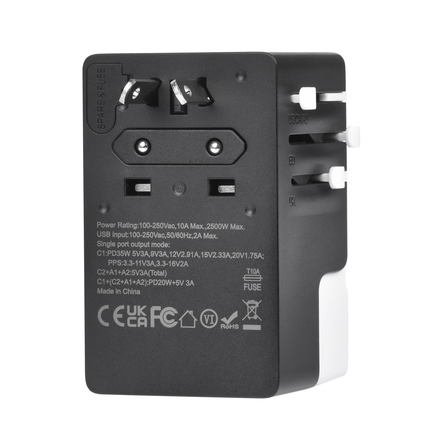 DOACE FC-T35 | 2USB-C+2USB-A 35W GaN PD&QC3.0 Type C Travel Adapter