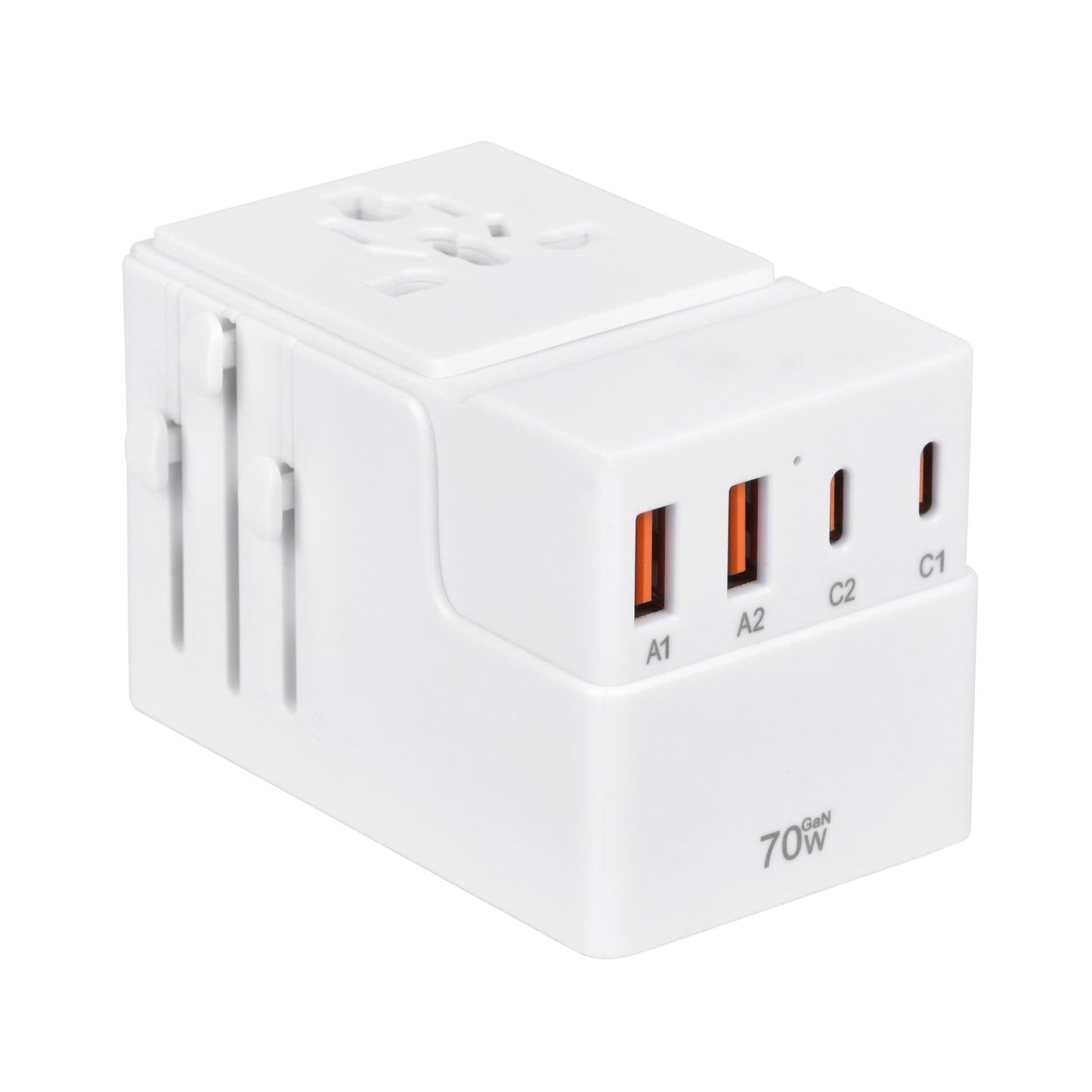DOACE FC-T70 | 2USB-C+2USB-A 70W GaN PD | QC3.0 Travel Adapter