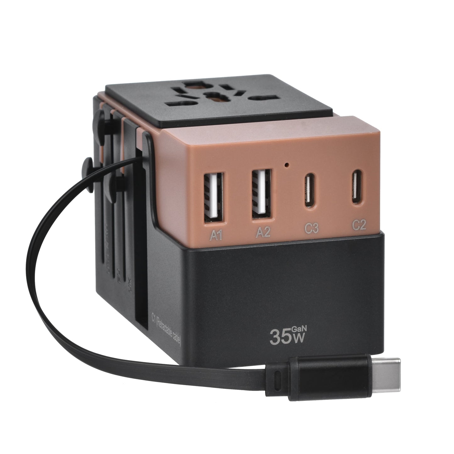 DOACE FC-T35C | 3USB-C+2USB-A 35W GaN PD&QC3.0 Travel Adapter