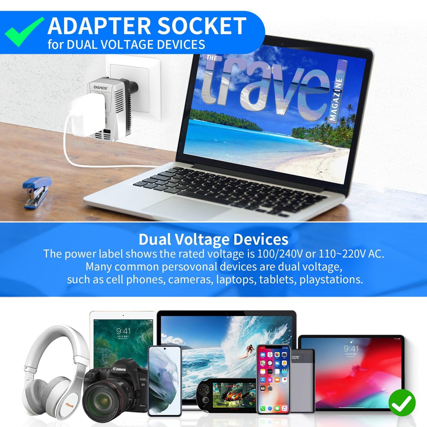 Wholesale DOACE C11 Travel Voltage Converter - DOACE Direct