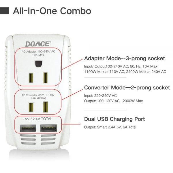 Wholesale DOACE C11 Travel Voltage Converter - DOACE Direct